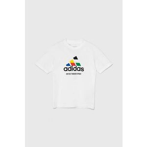 adidas tricou de bumbac pentru copii TIRO NATIONS T culoarea alb, cu imprimeu, IW8148 imagine