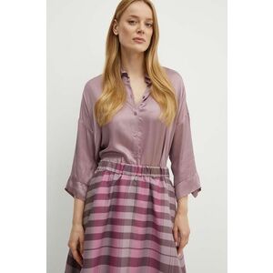 MAX&Co. camasa femei, culoarea roz, cu guler clasic, relaxed, 2426116071200 imagine