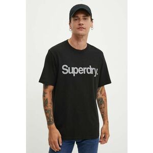 Superdry tricou din bumbac barbati, culoarea negru, cu imprimeu, M1012032A-02A imagine