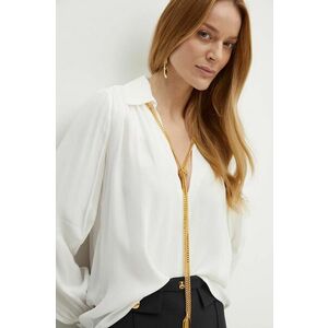 Elisabetta Franchi bluza femei, culoarea bej, cu imprimeu, CA09346E2 imagine