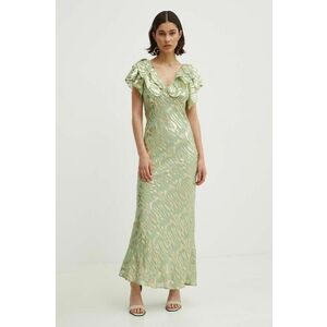 Never Fully Dressed rochie Tilda Dress culoarea verde, maxi, evazati, NFDDR1350 imagine