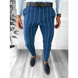 Pantaloni barbati eleganti regular fit albastri B1874 27-5 E~ imagine