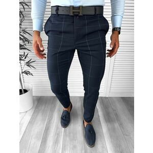 Pantaloni barbati eleganti regular fit bleumarin 11969 D2-4.1 imagine