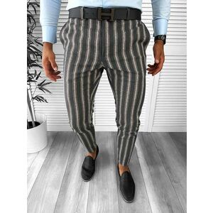 Pantaloni barbati eleganti regular fit cu dungi B1547 67-4 E~ imagine