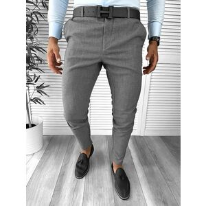 Pantaloni barbati eleganti regular fit gri B1769 imagine
