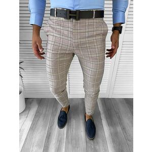 Pantaloni barbati eleganti regular fit carouri B1739 14-2 E~ imagine