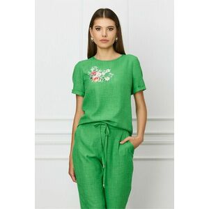Bluza LaDonna verde cu imprimeu floral imagine