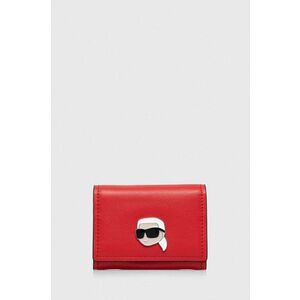 Karl Lagerfeld portofel de piele femei, culoarea rosu imagine