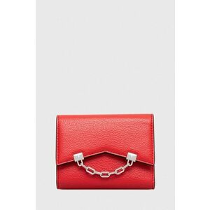 Karl Lagerfeld portofel de piele femei, culoarea rosu imagine