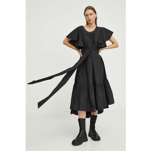 MMC STUDIO rochie culoarea negru, midi, evazati imagine