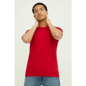Hollister Co. tricou din bumbac barbati, culoarea rosu, neted imagine