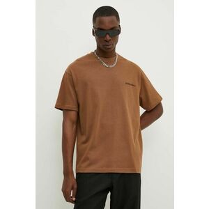 A-COLD-WALL* tricou din bumbac bărbați, culoarea maro, cu imprimeu imagine