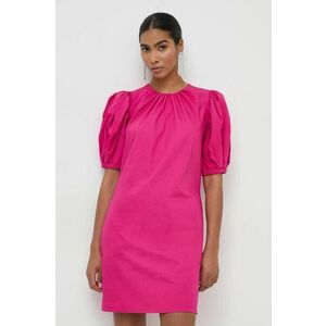 Silvian Heach rochie din bumbac culoarea roz, mini, drept imagine