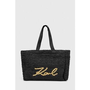 Karl Lagerfeld geanta de plaja culoarea negru imagine