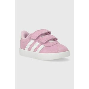adidas sneakers de piele întoarsă pentru copii VL COURT 3.0 CF I culoarea roz imagine