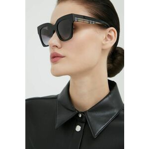 Burberry ochelari de soare femei, culoarea negru imagine