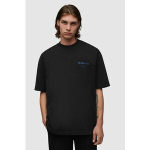 AllSaints tricou din bumbac UNDERGROUND SS CREW barbati, culoarea negru, cu imprimeu imagine