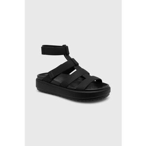 Crocs sandale Brooklyn Luxe Gladiator femei, culoarea negru, cu platforma, 209557 imagine