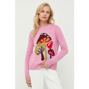 Weekend Max Mara pulover de lana femei, culoarea roz, light imagine