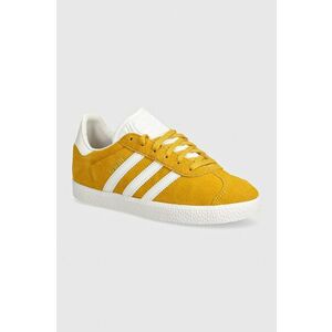 adidas Originals sneakers de piele întoarsă pentru copii GAZELLE culoarea galben, IF9803 imagine