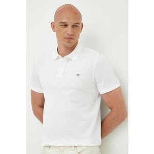 Gant polo de bumbac culoarea alb, neted imagine