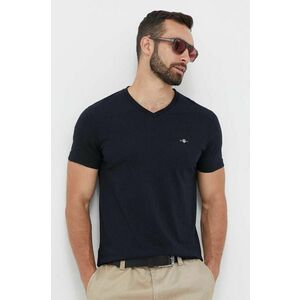 Gant tricou din bumbac culoarea negru, neted imagine