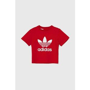 adidas Originals tricou de bumbac pentru copii TREFOIL TEE culoarea rosu, cu imprimeu, IY2387 imagine