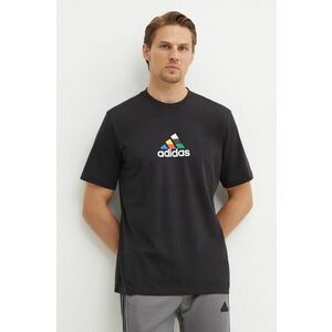 adidas tricou din bumbac Tiro barbati, culoarea negru, cu imprimeu, IW2672 imagine