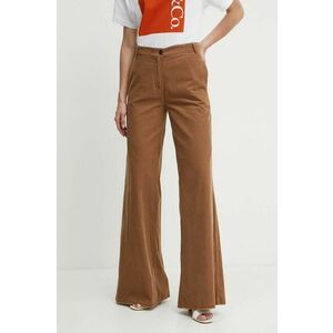 MAX&Co. pantaloni de bumbac culoarea maro, lat, high waist, 2416131062200 imagine