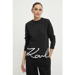 Karl Lagerfeld bluza femei, culoarea negru, neted, 245W1815 imagine