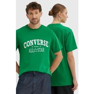 Converse tricou din bumbac culoarea verde, cu imprimeu, 10026458-A01 imagine