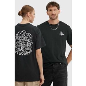 Converse tricou din bumbac culoarea negru, cu imprimeu, 10027155-A01 imagine