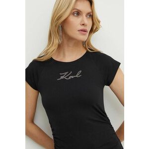 Karl Lagerfeld tricou femei, culoarea negru, 245W1700 imagine