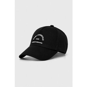 Karl Lagerfeld șapcă de baseball din bumbac culoarea negru, cu imprimeu, 245W3407 imagine