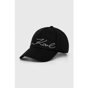 Karl Lagerfeld șapcă de baseball din bumbac culoarea negru, cu imprimeu, 245W3413 imagine