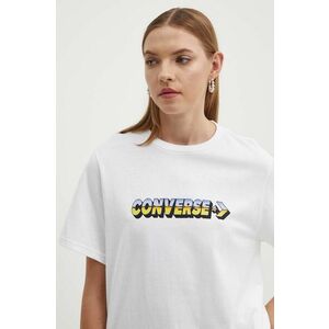 Converse tricou din bumbac culoarea alb, cu imprimeu, 10026416-A02 imagine