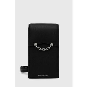 Karl Lagerfeld husa din piele pentru telefon culoarea negru, 245W3211 imagine