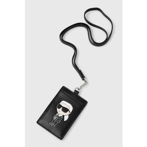 Karl Lagerfeld carcasa din piele culoarea negru, 241W3205 imagine