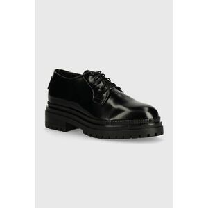 Weekend Max Mara pantofi de piele HAITI femei, culoarea negru, cu platforma, 2425526114600 imagine