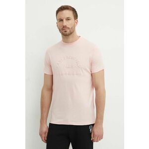 Karl Lagerfeld tricou din bumbac barbati, culoarea roz, cu imprimeu, 542224.755081 imagine