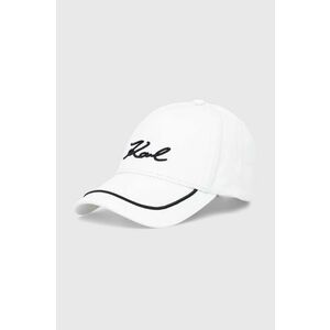 Karl Lagerfeld șapcă de baseball din bumbac culoarea alb, cu imprimeu, 245W3408 imagine