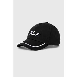 Karl Lagerfeld șapcă de baseball din bumbac culoarea negru, cu imprimeu, 245W3408 imagine