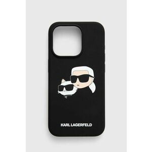 Karl Lagerfeld etui pentru telefon iPhone 15 Pro 6.1 culoarea negru, KLHMP15LSKCHPPLK imagine