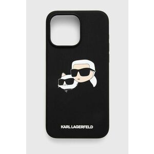 Karl Lagerfeld etui pentru telefon iPhone 15 Pro Max 6.7 culoarea negru, KLHMP15XSKCHPPLK imagine