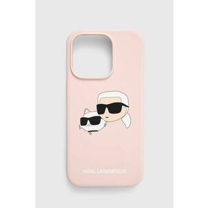 Karl Lagerfeld etui pentru telefon iPhone 15 Pro 6.1 culoarea roz, KLHMP15LSKCHPPLP imagine