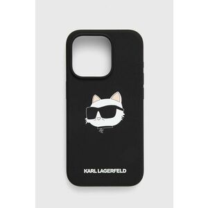 Karl Lagerfeld etui pentru telefon iPhone 15 Pro 6.1 culoarea negru, KLHMP15LSCHPPLK imagine
