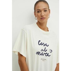 Weekend Max Mara tricou din bumbac femei, culoarea bej, 2425946041600 imagine