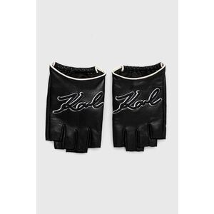 Karl Lagerfeld manusi de piele femei, culoarea negru, 245W3602 imagine