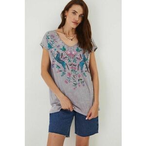 Medicine tricou din bumbac femei, culoarea gri imagine