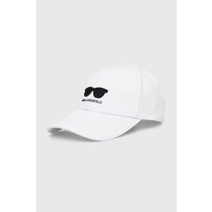 Karl Lagerfeld șapcă de baseball din bumbac culoarea alb, cu imprimeu, 245W3418 imagine